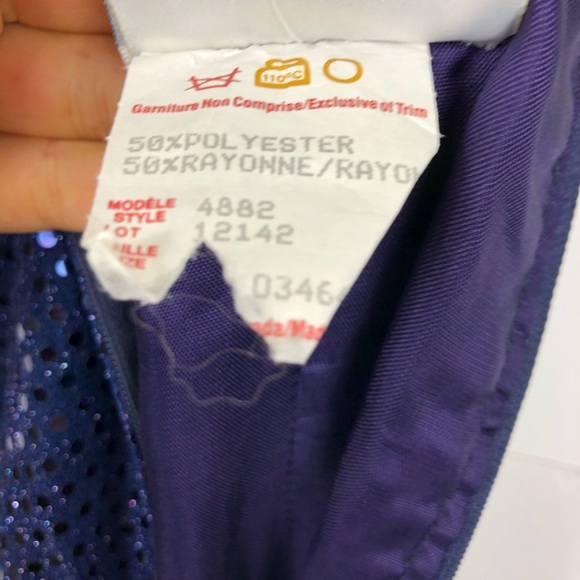 Vintage Blue Sequin Maxi Dress Sz 3 - Picture 10 of 11